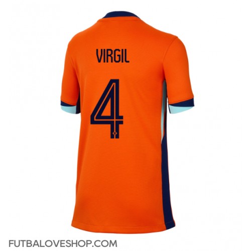 Dres Holandsko Virgil van Dijk #4 Domáci pre Ženy ME 2024 Krátky Rukáv